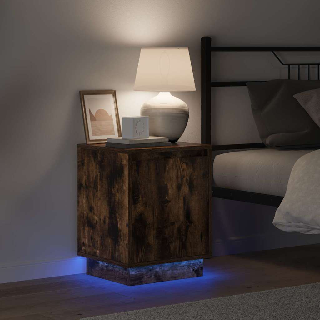 vidaXL Bedside Cabinet Smoked Oak 39 x 34.5 x 50 cm Engineered wood