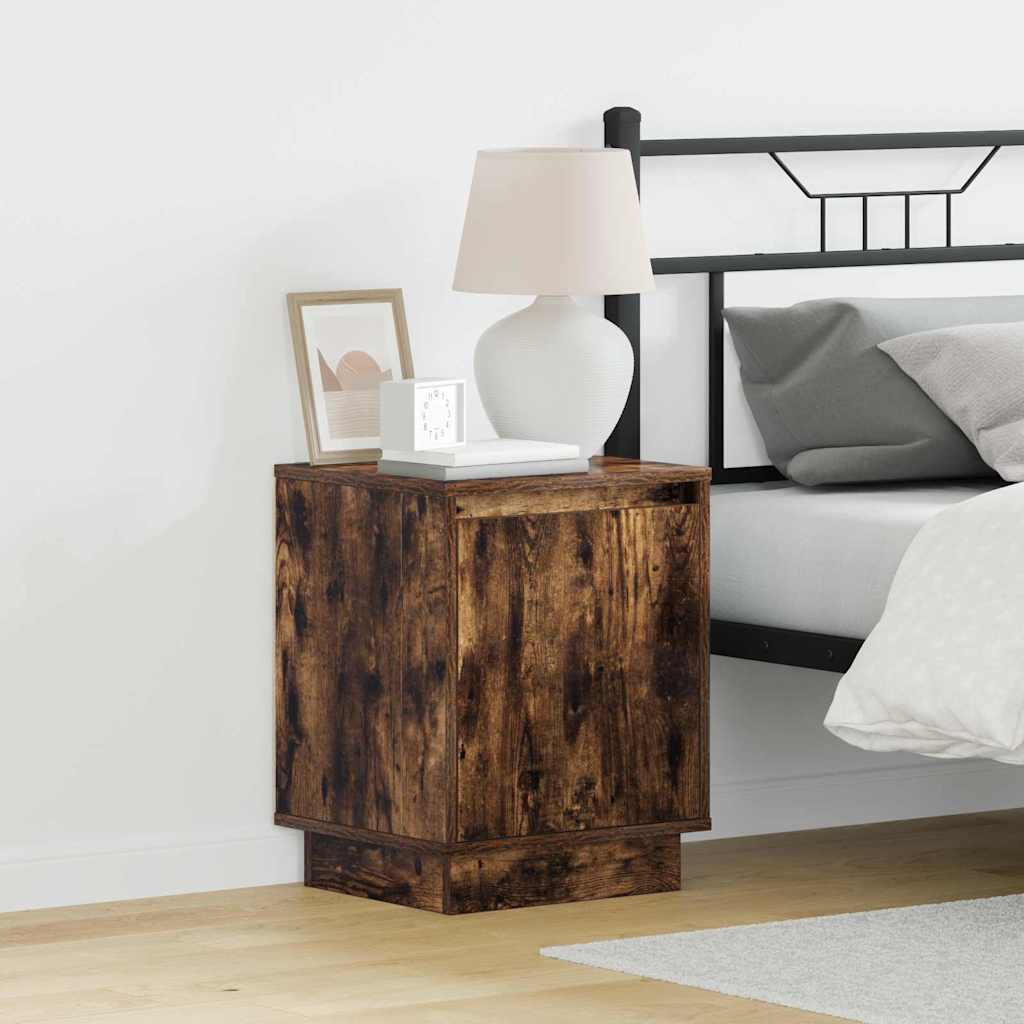 vidaXL Bedside Cabinet Smoked Oak 39 x 34.5 x 50 cm Engineered wood