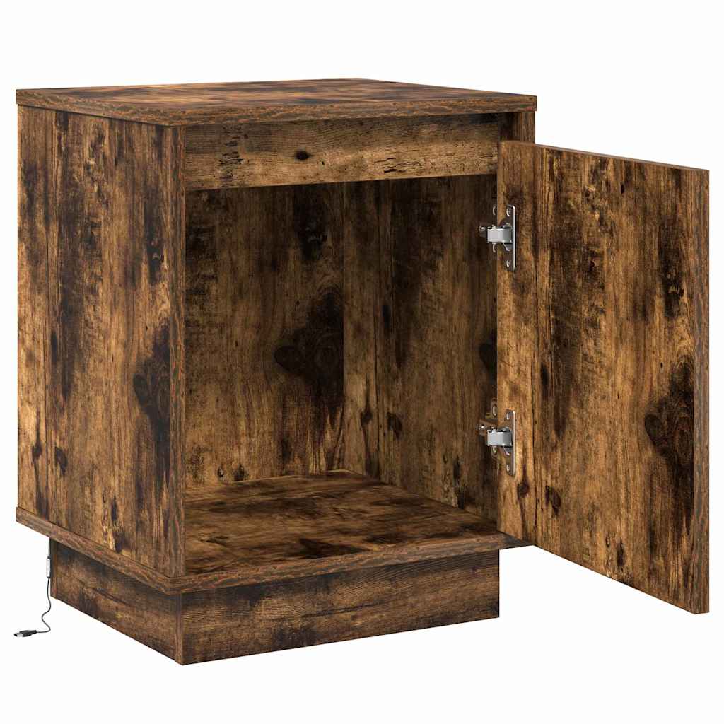 vidaXL Bedside Cabinet 2 pcs Smoked Oak 39 x 34.5 x 50 cm