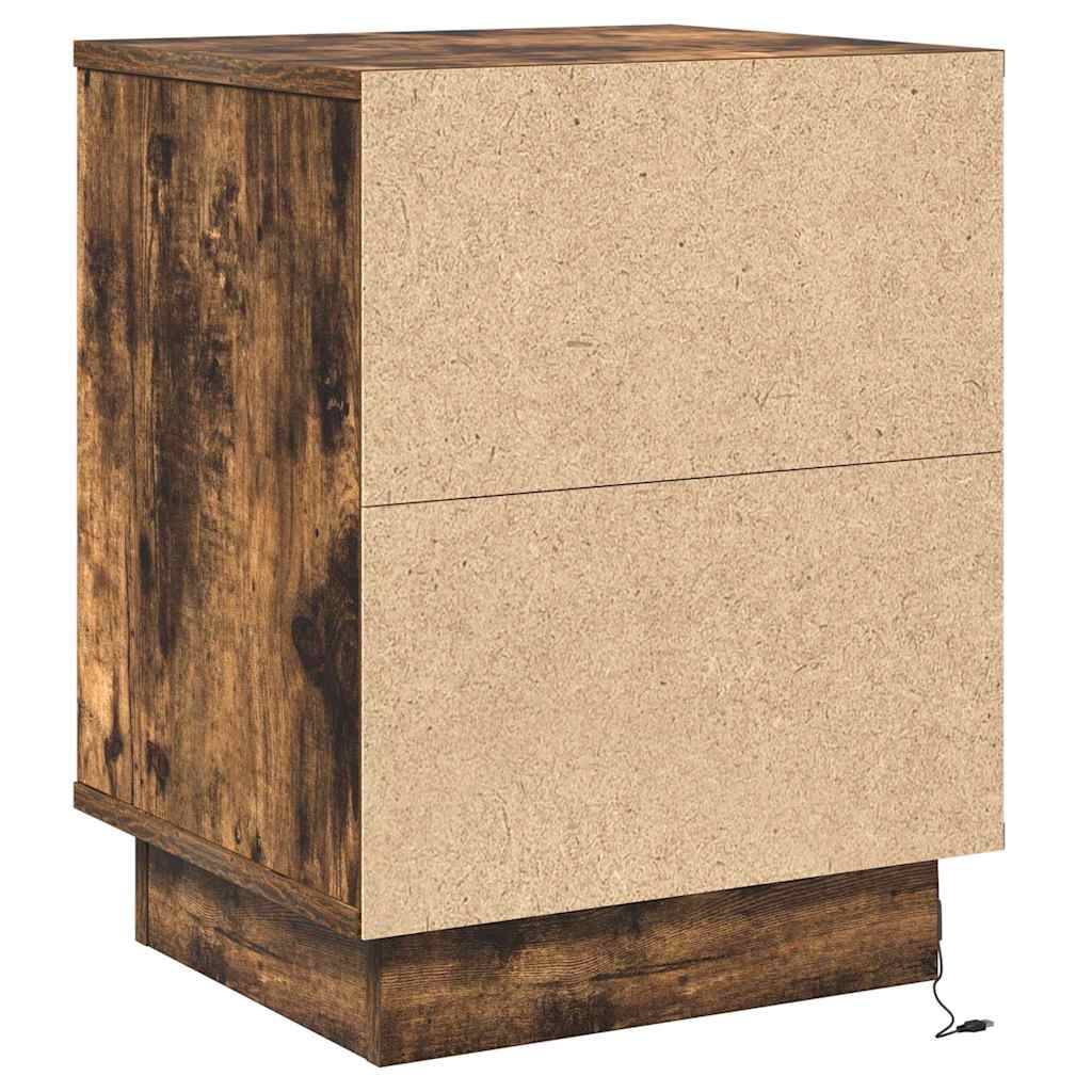 vidaXL Bedside Cabinet 2 pcs Smoked Oak 39 x 34.5 x 50 cm