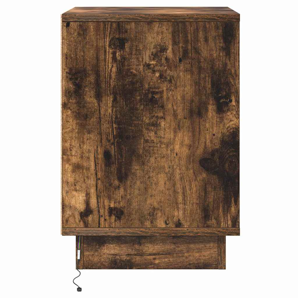 vidaXL Bedside Cabinet 2 pcs Smoked Oak 39 x 34.5 x 50 cm