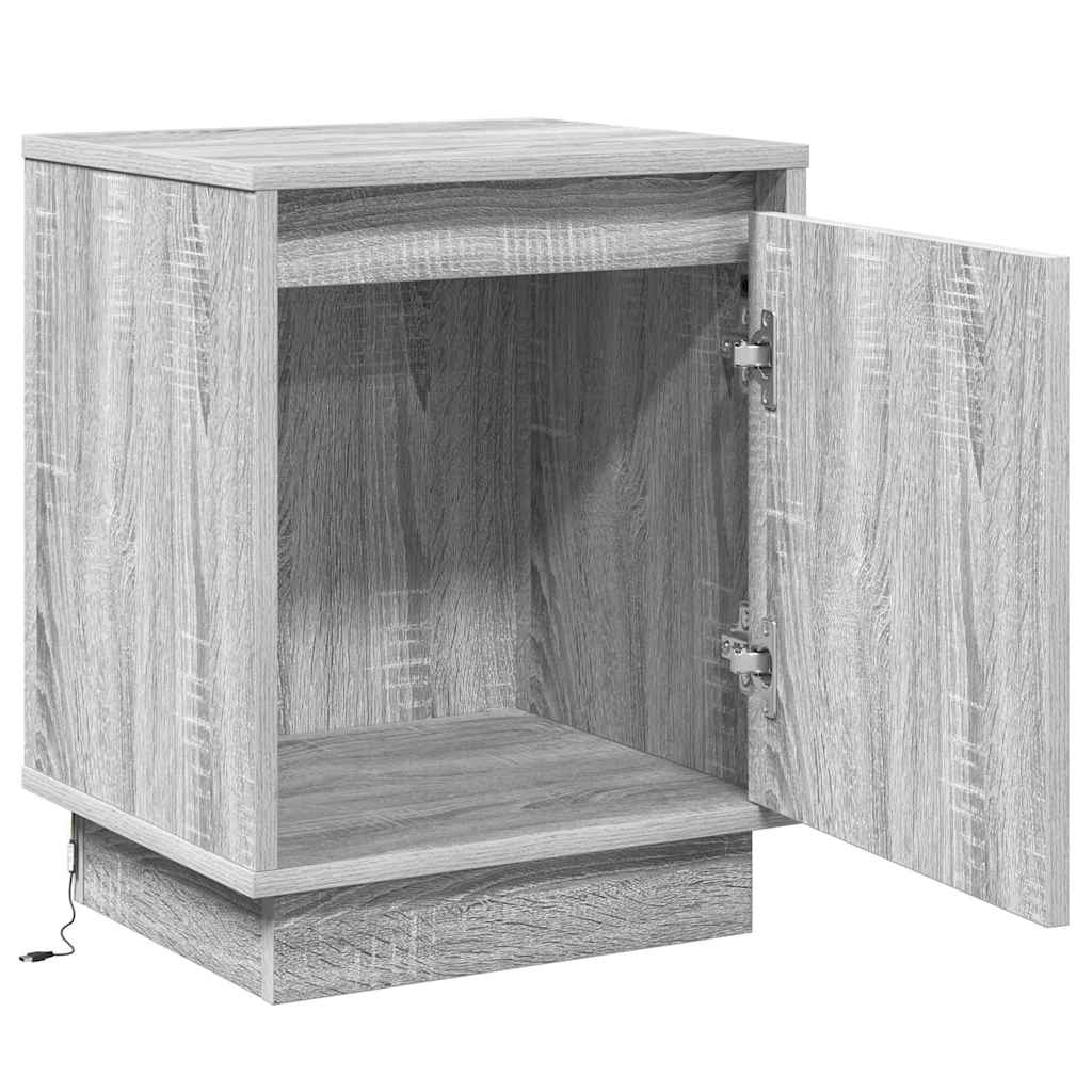 vidaXL Bedside Cabinet Grey 39 x 34.5 x 50 cm Engineered wood
