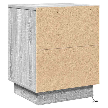 vidaXL Bedside Cabinet 2 pcs Grey 39 x 34.5 x 50 cm Engineered wood