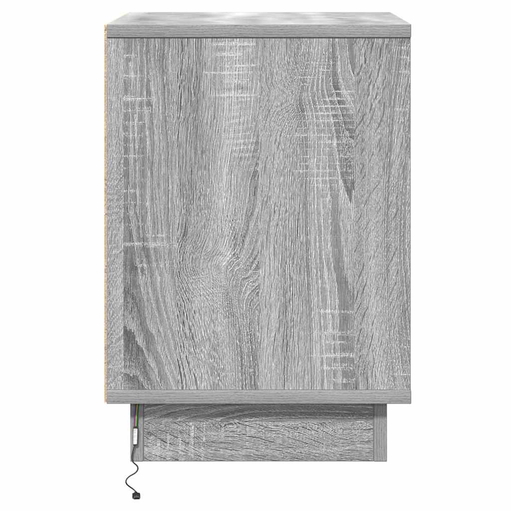 vidaXL Bedside Cabinet 2 pcs Grey 39 x 34.5 x 50 cm Engineered wood
