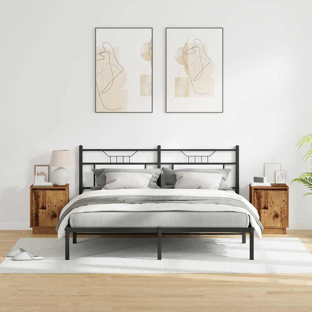vidaXL Bedside Cabinet 2 pcs Old Wood 39 x 34.5 x 50 cm