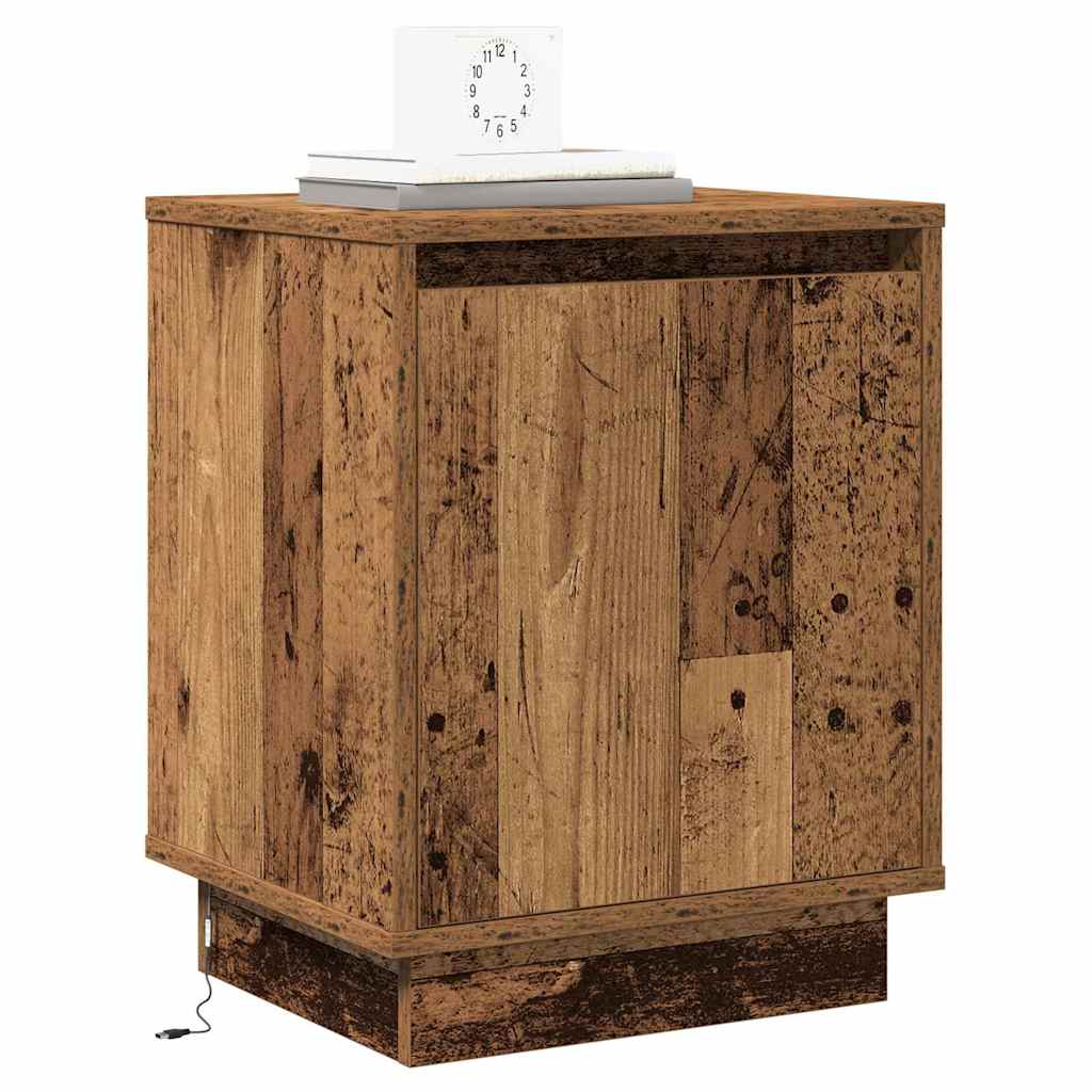 vidaXL Bedside Cabinet 2 pcs Old Wood 39 x 34.5 x 50 cm