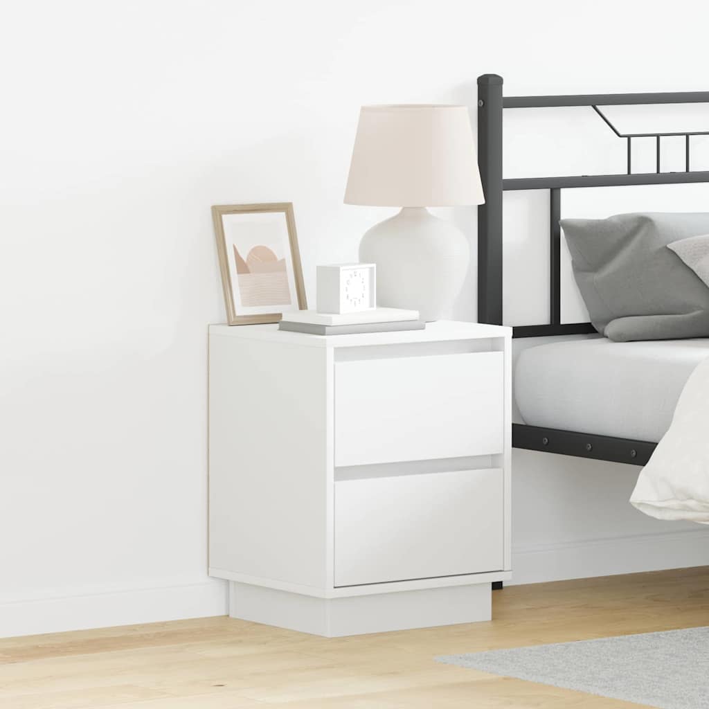 vidaXL Bedside Cabinet White 39 x 34.5 x 50 cm Engineered wood