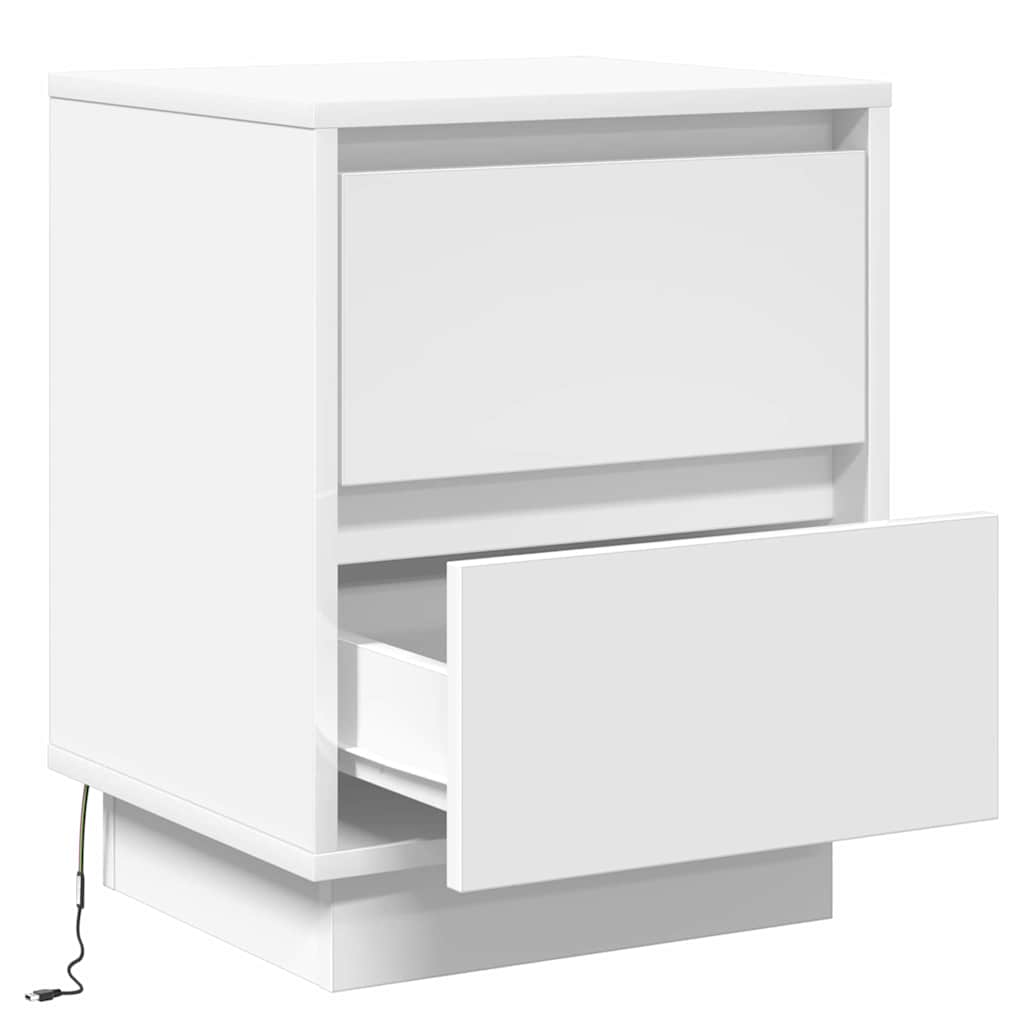 vidaXL Bedside Cabinet White 39 x 34.5 x 50 cm Engineered wood
