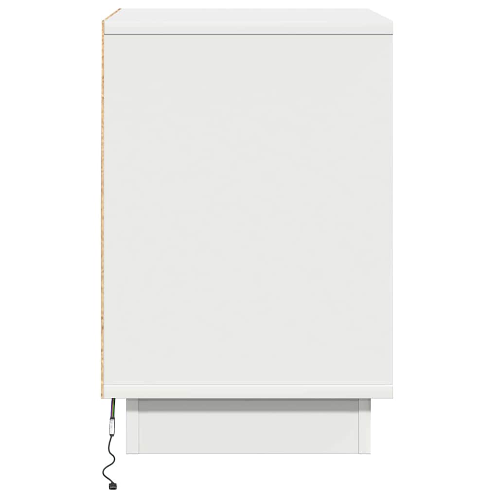 vidaXL Bedside Cabinet White 39 x 34.5 x 50 cm Engineered wood