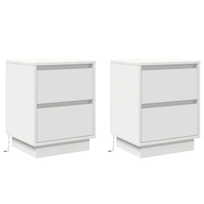 vidaXL Bedside Cabinet 2 pcs White 39 x 34.5 x 50 cm Engineered wood