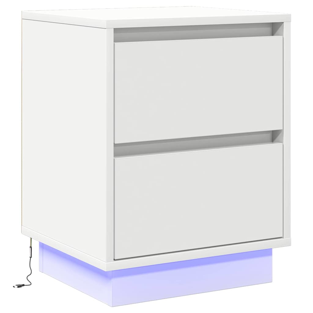vidaXL Bedside Cabinet 2 pcs White 39 x 34.5 x 50 cm Engineered wood