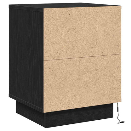 vidaXL Bedside Cabinet Black Oak 39 x 34.5 x 50 cm Engineered wood