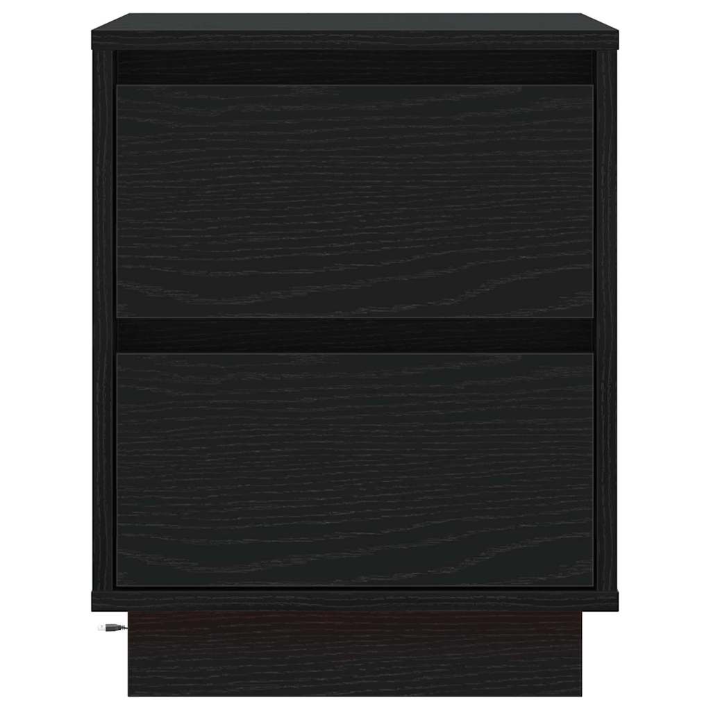 vidaXL Bedside Cabinet Black Oak 39 x 34.5 x 50 cm Engineered wood