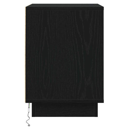 vidaXL Bedside Cabinet Black Oak 39 x 34.5 x 50 cm Engineered wood