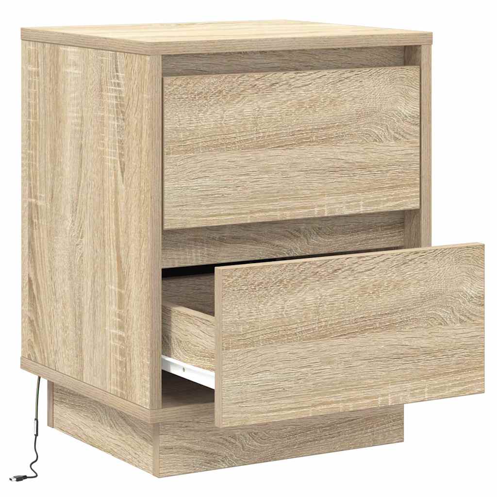vidaXL Bedside Cabinet Sonoma Oak 39 x 34.5 x 50 cm Engineered wood