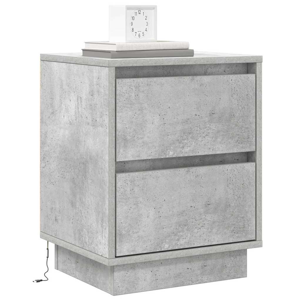 vidaXL Bedside Cabinet Concrete Grey 39 x 34.5 x 50 cm Engineered wood