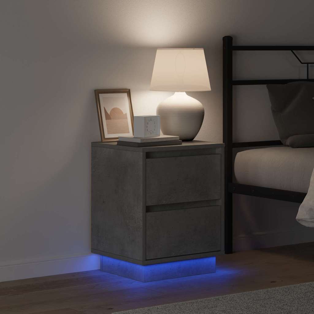 vidaXL Bedside Cabinet 2 pcs Concrete Grey 39 x 34.5 x 50 cm