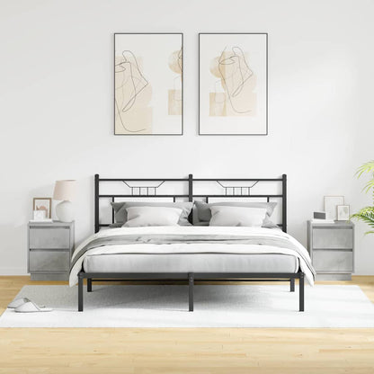 vidaXL Bedside Cabinet 2 pcs Concrete Grey 39 x 34.5 x 50 cm