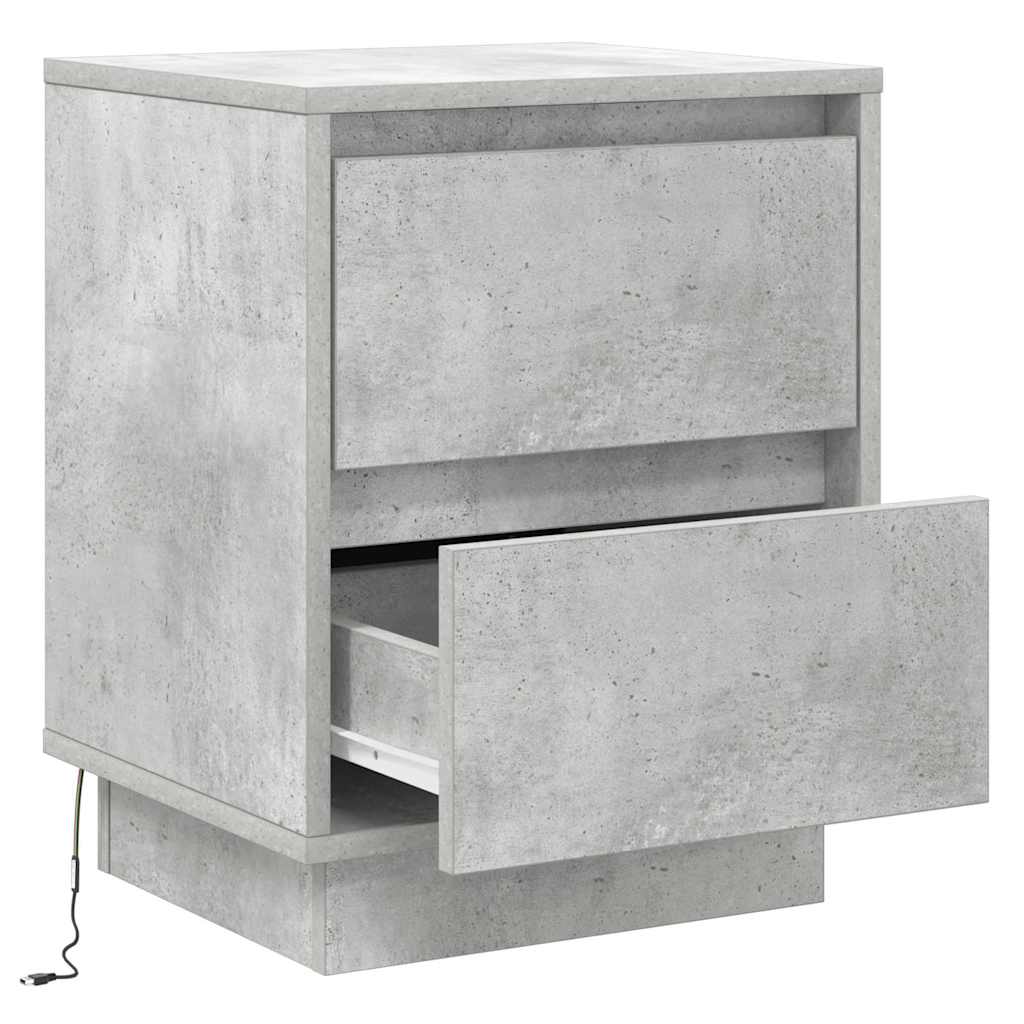vidaXL Bedside Cabinet 2 pcs Concrete Grey 39 x 34.5 x 50 cm