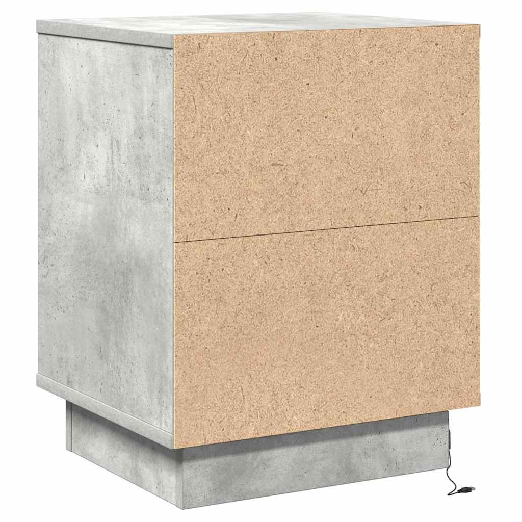 vidaXL Bedside Cabinet 2 pcs Concrete Grey 39 x 34.5 x 50 cm