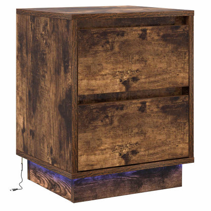 vidaXL Bedside Cabinet Smoked Oak 39 x 34.5 x 50 cm Engineered wood