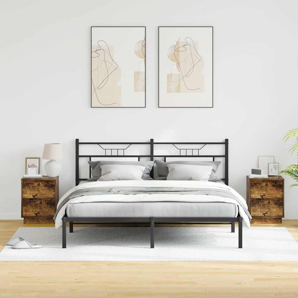 vidaXL Bedside Cabinet 2 pcs Smoked Oak 39 x 34.5 x 50 cm