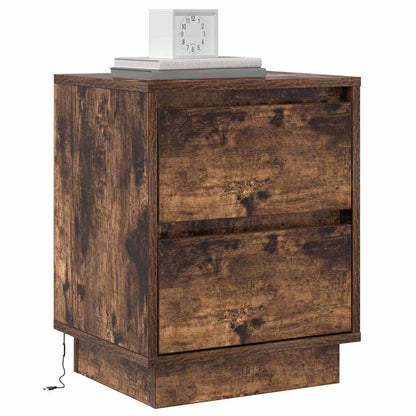 vidaXL Bedside Cabinet 2 pcs Smoked Oak 39 x 34.5 x 50 cm
