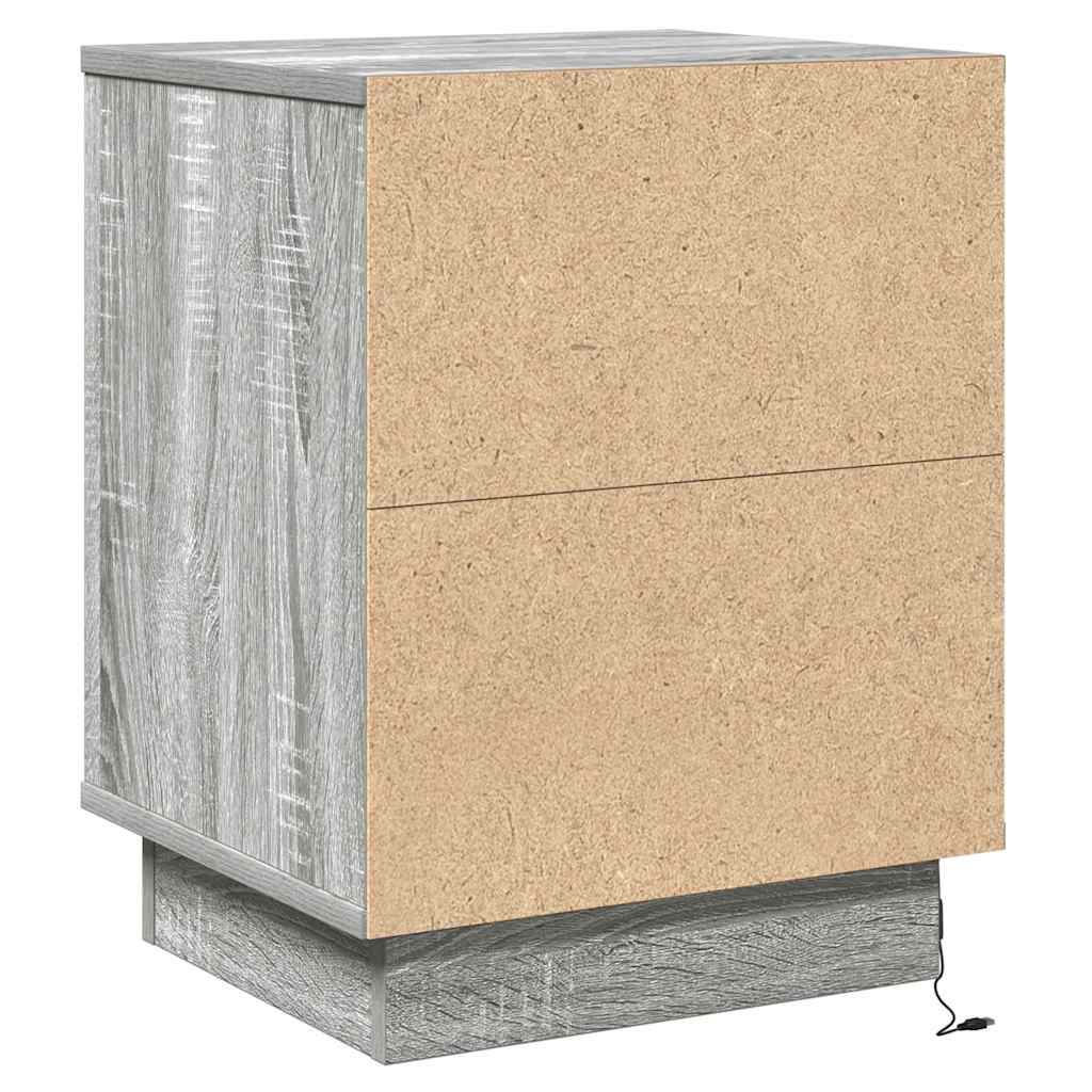 vidaXL Bedside Cabinet Grey 39 x 34.5 x 50 cm Engineered wood