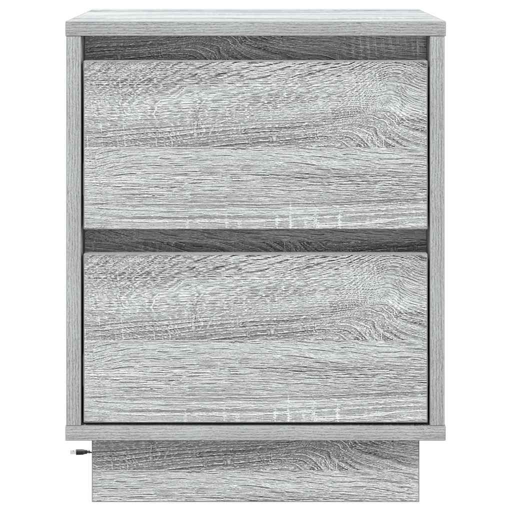 vidaXL Bedside Cabinet Grey 39 x 34.5 x 50 cm Engineered wood