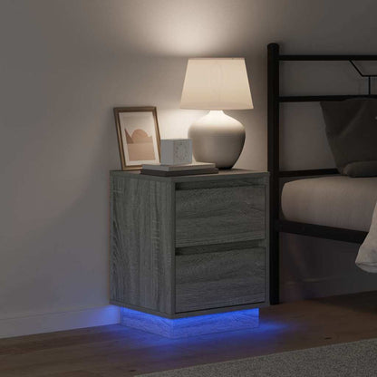 vidaXL Bedside Cabinet 2 pcs Grey 39 x 34.5 x 50 cm Engineered wood