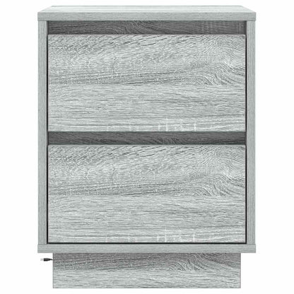 vidaXL Bedside Cabinet 2 pcs Grey 39 x 34.5 x 50 cm Engineered wood