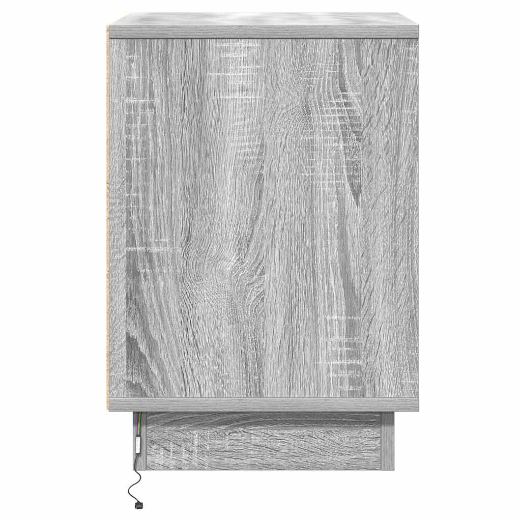 vidaXL Bedside Cabinet 2 pcs Grey 39 x 34.5 x 50 cm Engineered wood