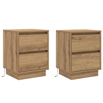 vidaXL Bedside Cabinet 2 pcs Artisan Oak 39 x 34.5 x 50 cm