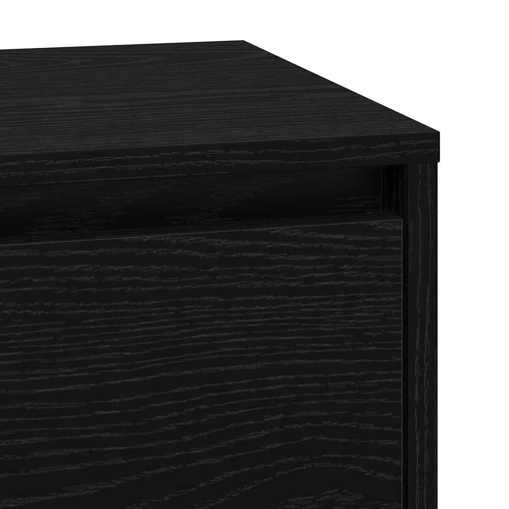 vidaXL Bedside Cabinet Black Oak 39 x 34.5 x 65 cm Engineered wood