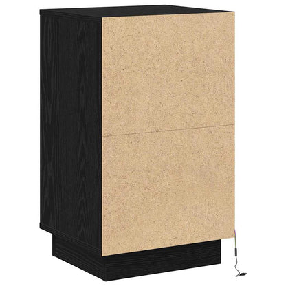 vidaXL Bedside Cabinet Black Oak 39 x 34.5 x 65 cm Engineered wood