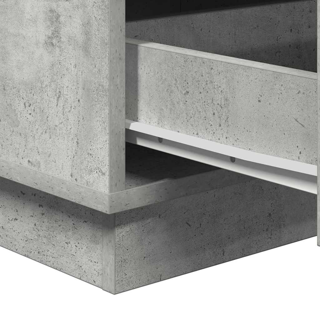 vidaXL Bedside Cabinet Concrete Grey 39 x 34.5 x 65 cm Engineered wood