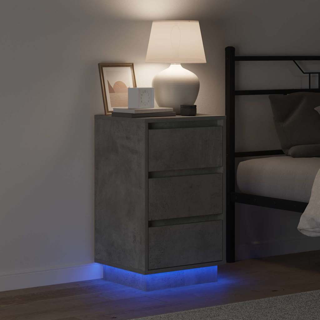 vidaXL Bedside Cabinet Concrete Grey 39 x 34.5 x 65 cm Engineered wood