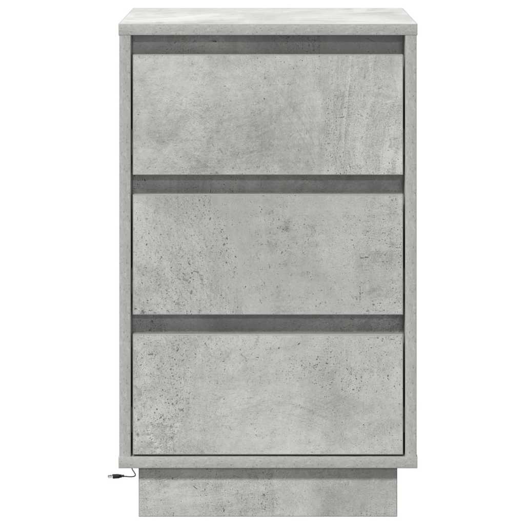 vidaXL Bedside Cabinet Concrete Grey 39 x 34.5 x 65 cm Engineered wood