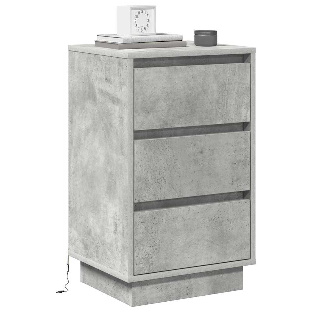vidaXL Bedside Cabinet Concrete Grey 39 x 34.5 x 65 cm Engineered wood