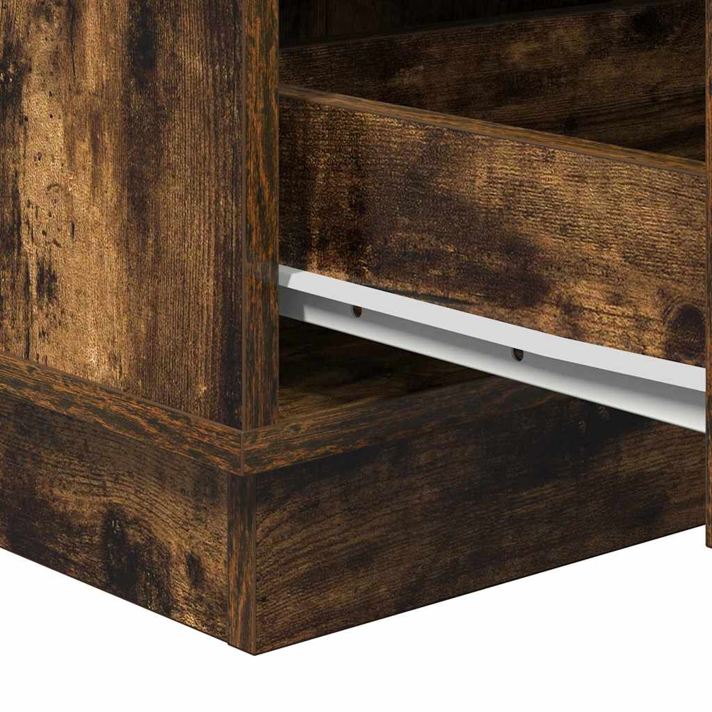 vidaXL Bedside Cabinet Smoked Oak 39 x 34.5 x 65 cm Engineered wood