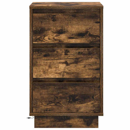 vidaXL Bedside Cabinet Smoked Oak 39 x 34.5 x 65 cm Engineered wood