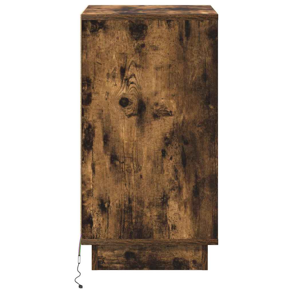 vidaXL Bedside Cabinet Smoked Oak 39 x 34.5 x 65 cm Engineered wood