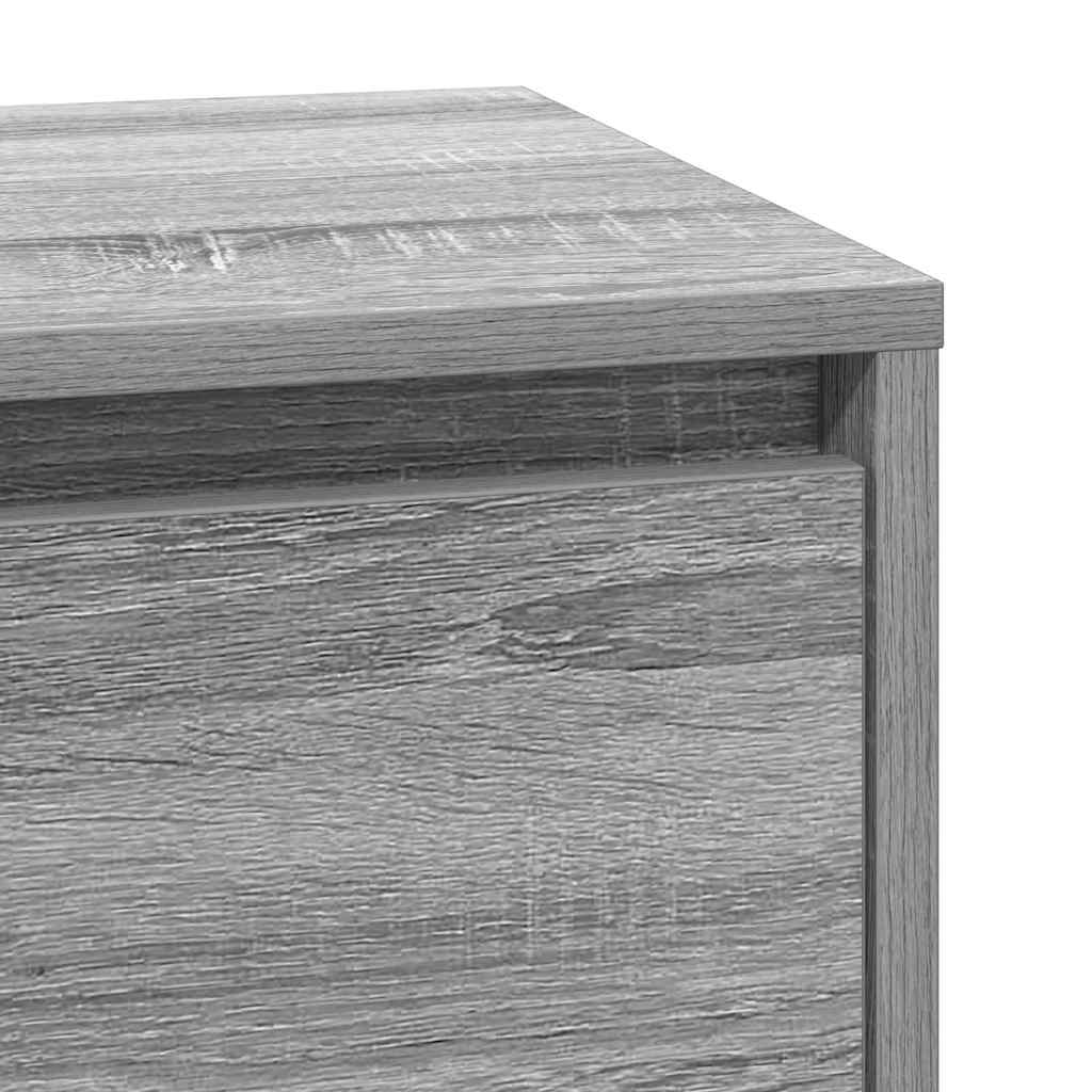 vidaXL Bedside Cabinet Grey 39 x 34.5 x 65 cm Engineered wood