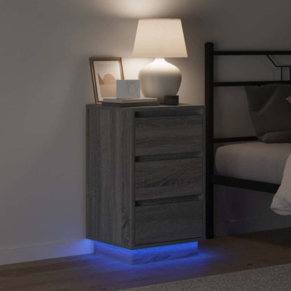 vidaXL Bedside Cabinet Grey 39 x 34.5 x 65 cm Engineered wood
