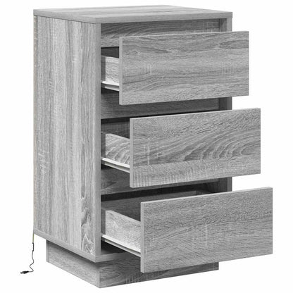 vidaXL Bedside Cabinet Grey 39 x 34.5 x 65 cm Engineered wood