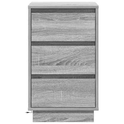 vidaXL Bedside Cabinet Grey 39 x 34.5 x 65 cm Engineered wood