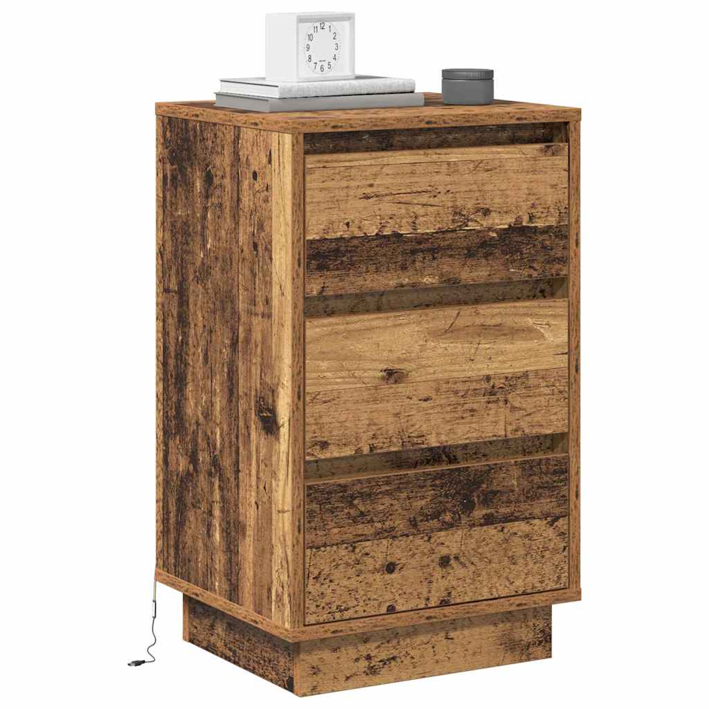 vidaXL Bedside Cabinet Old Wood 39 x 34.5 x 65 cm Engineered wood