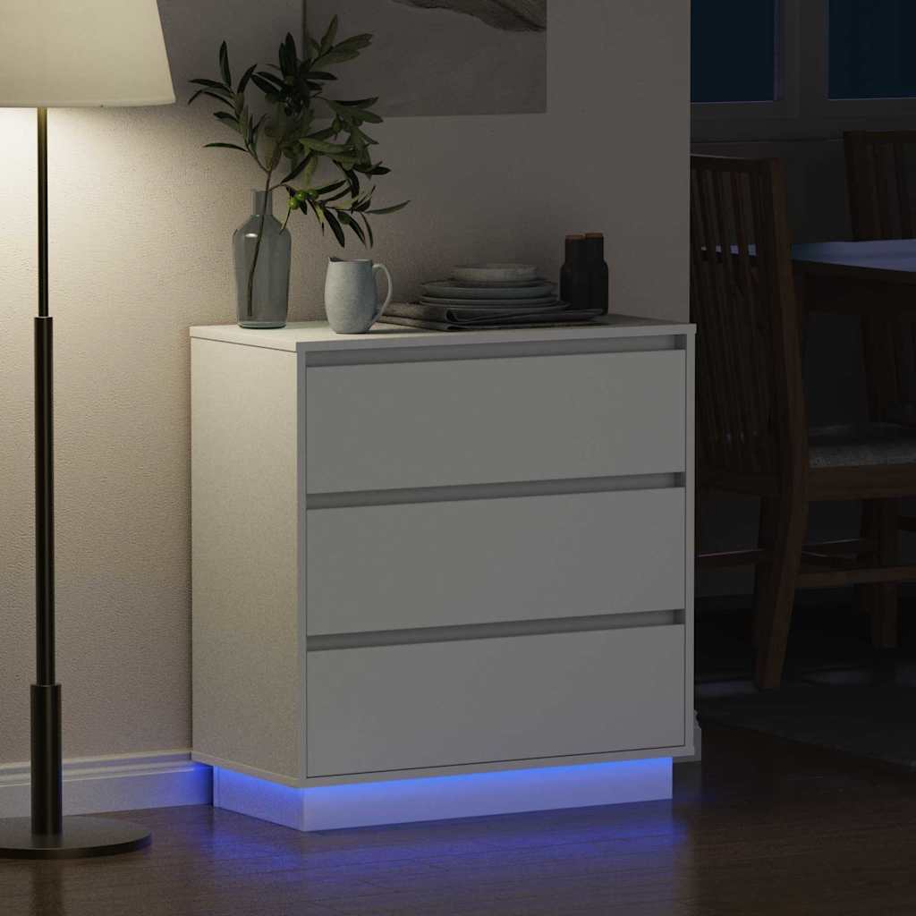 vidaXL Bedside Cabinet White 71 x 34.5 x 75 cm Engineered wood