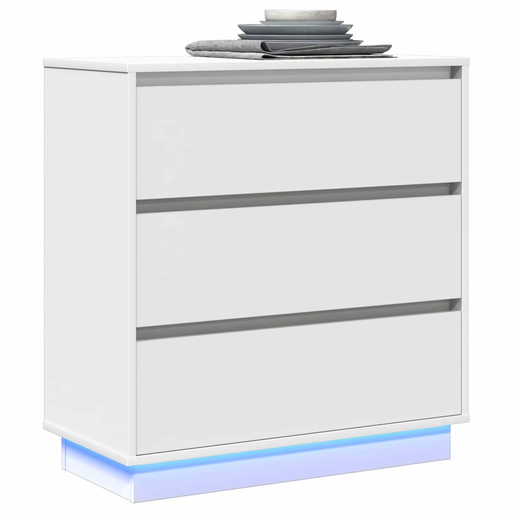 vidaXL Bedside Cabinet White 71 x 34.5 x 75 cm Engineered wood