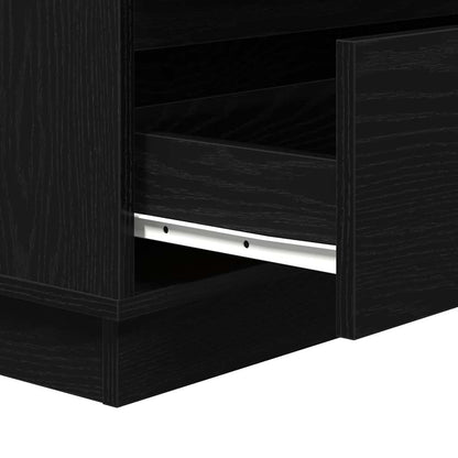vidaXL Bedside Cabinet Black Oak 71 x 34.5 x 75 cm Engineered wood